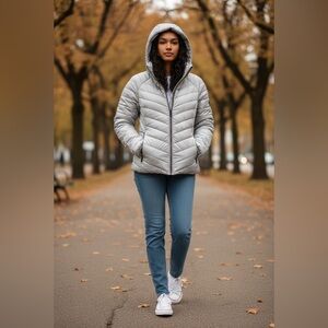 BCBGMaxAzria Silver Puffer Jacket